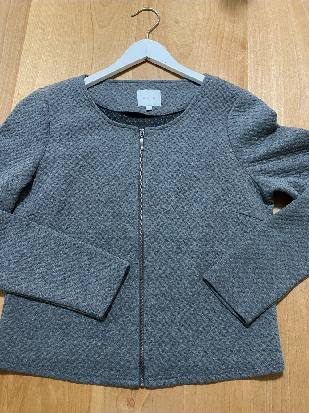 VILA Cardigan Jacket Sweater Gray textured casual business everyday office